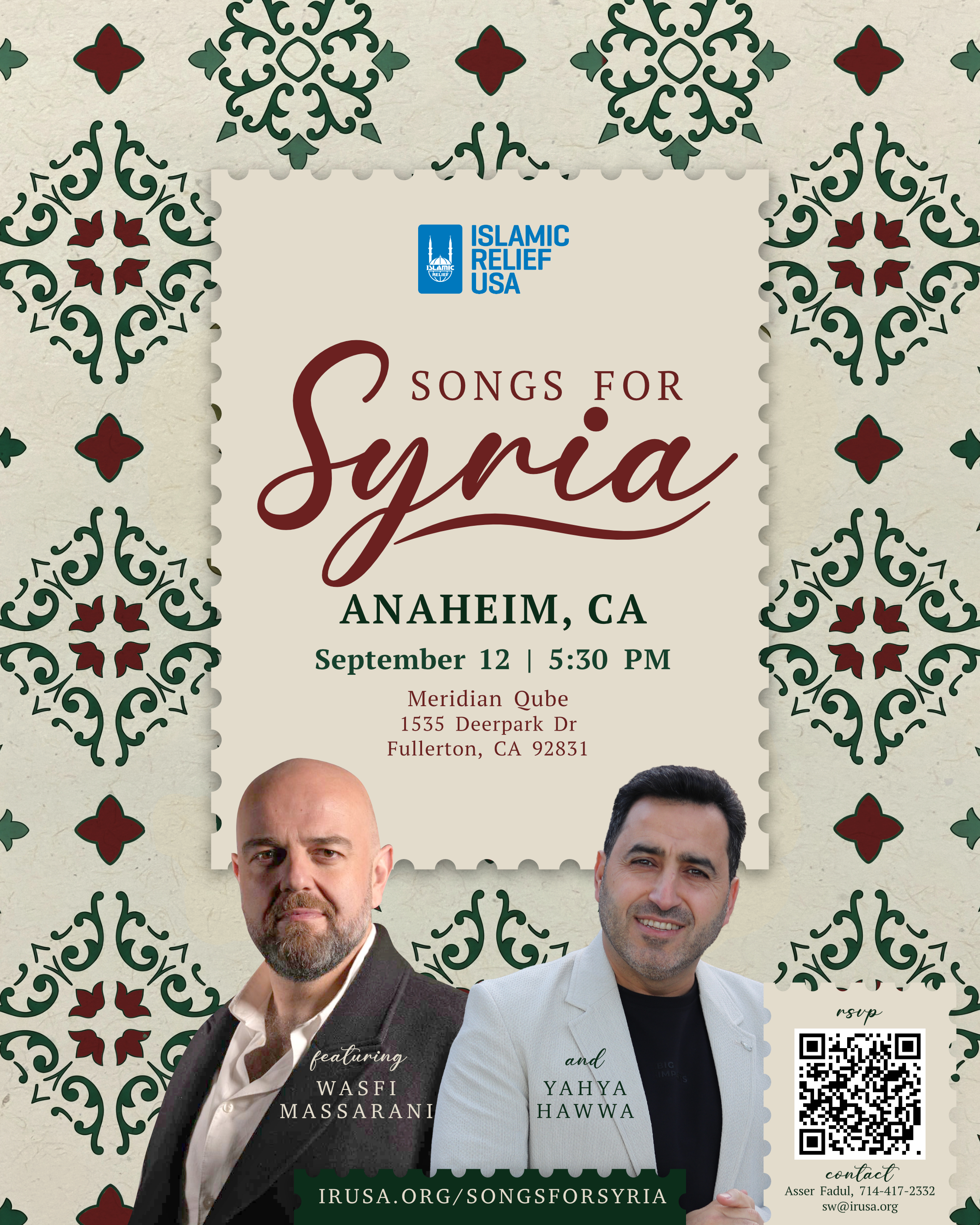 Songs for Syria Tour Anaheim Poster